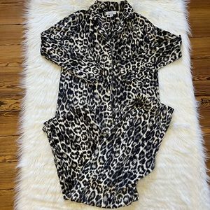 Nicole Miller New York Leopard Print Matching Pajama Set